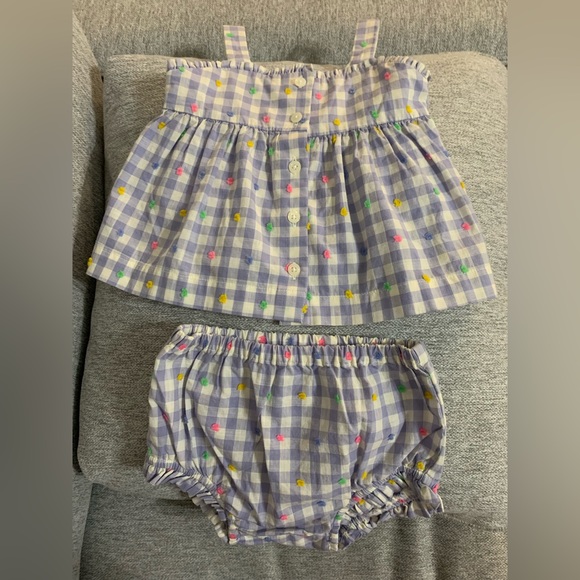 GAP Other - Baby Gap 6-12 months blue white w/ colored polka dots outfit shorts & tank